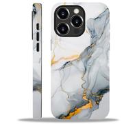 TAMEFOX Case Compatible with iPhone 13 Pro,Fresh Marble Hybrid 2-Layer Hard Shell+Silicone Double Protective Cover Scratch-Resistant Shockproof Case for iPhone 13 Pro