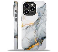 TAMEFOX Case Compatible with iPhone 14 Pro Max,Fresh Marble Hybrid 2-Layer Hard Shell+Silicone Double Protective Cover Scratch-Resistant Shockproof Case for iPhone 14 Pro Max