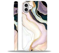 TAMEFOX Case Compatible with iPhone 16,Colored Fluid Marble Hybrid 2-Layer Hard Shell+Silicone Double Protective Cover Scratch-Resistant Shockproof Case for iPhone 16