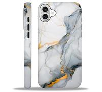 TAMEFOX Case Compatible with iPhone 16,Fresh Marble Hybrid 2-Layer Hard Shell+Silicone Double Protective Cover Scratch-Resistant Shockproof Case for iPhone 16