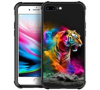 TAMEFOX Case Compatible with iPhone 7/8/SE2/SE3,Colored Smoke Tiger 7 Four Corners with Bumper Shockproof Anti-Slip Protective Case for iPhone SE 2020/SE3 4.7-in