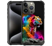 TAMEFOX Compatible iPhone 16 Pro Case, Smoke Tiger, Four Corners Bumper Shockproof Anti-Slip Anti-Drop Protective Case for iPhone 16 Pro