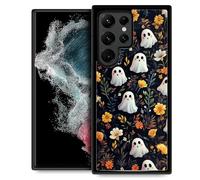 TAMEFOX Compatible with Samsung Galaxy S23 Ultra Case,Halloween Flower Ghost Slim Soft Shockproof TPU Protective Cover Case for Samsung Galaxy S23 Ultra
