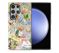 TAMEFOX Compatible with Samsung Galaxy S24 Ultra,Anti Drop Scratch Glossy Case Protective Cover-Italian Summer Coast Girly Collage