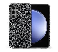TAMEFOX Compatible with Samsung Galaxy S25,Anti Drop Scratch Glossy Case Protective Cover-Black Leopard Cheetah Aesthetic