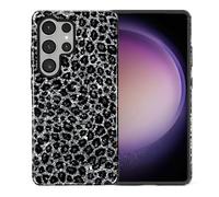 TAMEFOX Compatible with Samsung Galaxy S25 Ultra,Anti Drop Scratch Glossy Case Protective Cover-Black Leopard Cheetah Aesthetic