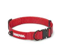 Tamepaw Airform Adjustable Dog Collar for Small, Medium & Large Dogs - Soft, Strong and Lightweight with Safety Buckle and ID Attachment (Red, Large)