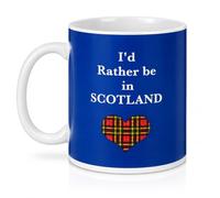 Tamers I'd Rather Be in Scotland Mug - Scottish Tartan Heart Tea Coffee Mug Ceramic Gift Cup for Scotland Lovers