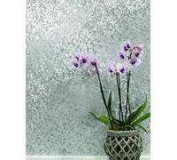 Tamersgifts Crushed Foil Metallic Textured Wallpaper, Silver, 10m x 52cm, Luxury Washable Sophisticated
