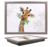 Tamersgifts Cushioned Laptrays Lap Tray TV Dinner Bean Bag Padded Cushion Gift (Giraffe Lap tray)