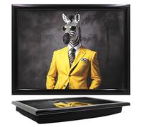 Tamersgifts Cushioned Laptrays Lap Tray TV Dinner Bean Bag Padded Cushion Gift (Zebra Laptray)