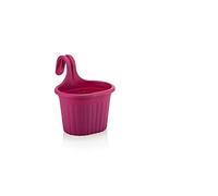 Tamersgifts Hanging Planter Plant Pots Trough Garden Fence Balcony Railing Flower Pot (Cherry, Small)