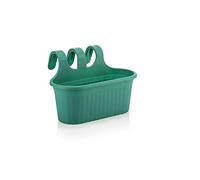 Tamersgifts Hanging Planter Plant Pots Trough Garden Fence Balcony Railing Flower Pot (Green, Medium)