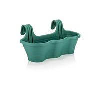 Tamersgifts Large Hanging Planter Plant Pots Trough Garden Fence Balcony Railing Flower Pot (Green)