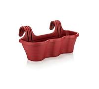 Tamersgifts Large Hanging Planter Plant Pots Trough Garden Fence Balcony Railing Flower Pot (Red)