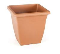 Tamersgifts Large Tall Square Plant Pot 50 x 50 x 46.5cm, Plastic Terracotta Planter, Weather Resistant Indoor & Outdoor Garden Flower Pot for Trees, Shrubs & Patio Plants