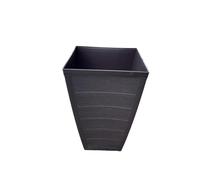 Tamersgifts Tall Square Planters Plastic 45cm Height Indoor/Outdoor (Dark Brown Barrell Planter)