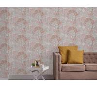 Tamersgifts Tranquil Woodland Wallpaper, Easy to Apply, Roll Length: 10m, Width: 52cm, Pink