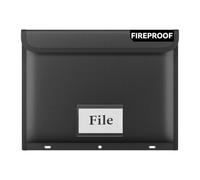Tamfile 3 Ring Binder Pockets, Fireproof Heavyweight Folder Pouch | Heat Insulated, Water Resistant, Side-Loading Binder Folders, Safe Storage for Important Paper, Letter Size, 1 Pack, Black