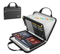 Tamfile Accordion File Organizer, Enhanced Fireproof Important Document Organizer with 13 Transparent Pockets, Portable Home Travel Safe Storage Expanding File Folder for A4 File,Letter,Paper,Black