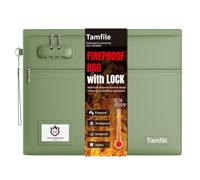 Tamfile Fireproof Document Bag with Lock,15x12 inch Heat Resistant Cash Bag
