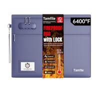 Tamfile Fireproof Document Bag with Lock,15x12 inch Heat Resistant Cash Bag