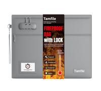 Tamfile Fireproof Document Bag with Lock,15x12 inch Heat Resistant Cash Bag