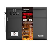 Tamfile Fireproof Document Bag with Lock, 6400℉ 12-Layer, 15"x12", Black