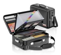 Tamfile Fireproof Document Box, 8 Layers Hard Case Document Organiser Box with Lock, Water Resistant File Storage Box with 13 Pockets Expanding File Folder A4, Portable Home Office Travel Safe, Black