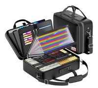 Tamfile Fireproof Document Box, Hard Case File Organiser Bag with Lock
