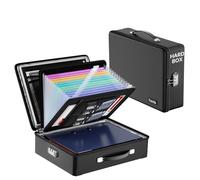 Tamfile Fireproof Document Box, Hard-Shell Water Resistant Safe Box with Fireproof Zipper & Lock, Portable File Storage Organiser Box for Important Documents, Laptop, Passports and Valuables, Black