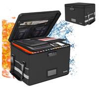 Tamfile Fireproof Document Box, Waterproof File Organiser Box with Lock, Collapsible File Storage Box with Zipper, Portable Home Office File Box with Handles for Hanging Letter/Legal Folder, Black