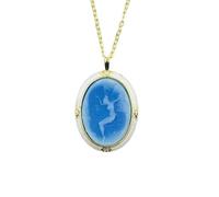 TAMHOPE Cameo Lady Queen Goddess Necklace Enamel Medal Necklace,Oval Lady Maiden Cameo Necklace,Cameo Jewelry for Women
