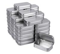 Tamicy Metal Rectangular Empty Hinged Tins - Pack of 40 Silver Mini Portable Box Containers Small Storage Kit & Home Organizer small tins with lids craft containers 3-1/2''X2-1/2''X4/5''