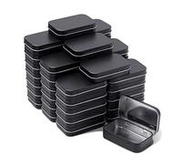 Tamicy Metal Rectangular Hinged Tins - Pack of 40 Matte Black Mini Portable Box Containers Small Empty Storage Tins with Lids Home Organizer Kit for Storage Drawing Pin Jewelry Crafts