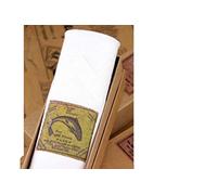 Tamielle - Trout fly fishing motif single man's white handkerchief - 40cm x 40cm - Lovely presentation in a gift box and ethically produced