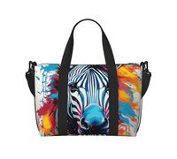 Tamiger Abstract Animal Zebra Print Hand Travel Bag Adjustable Lightweight Weekend Casual Sling Bags Tote Vacation Gym