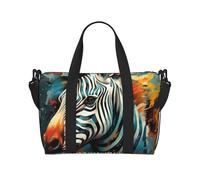 Tamiger Abstract Animal Zebra Print Hand Travel Bag Adjustable Lightweight Weekend Casual Sling Bags Tote Vacation Gym