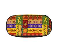 Tamiger African National Patterns Print Functionality Storage Pencil Bag School Students Boys Girls Everyday Use Practical