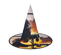 Tamiger Aircraft Plane At Sunset Print Adults Carnival Hat Party Theme Cosplay Costume Festive Headwear Travel Accessory