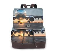 Tamiger Airplane In The Evening Light Print Stylish Women'S Backpack Versatile Rucksack Daily Travel Bag Work Weekend Getaway