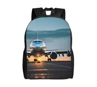 Tamiger Airplane In The Evening Light Print Unisex Backpack For Office Travel Hiking Daily Commutes Outdoor Adventures Bag