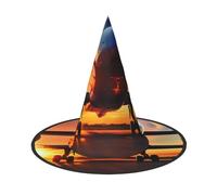 Tamiger Airplane Sunset Sky Print Adults Carnival Hat Party Theme Cosplay Costume Festive Headwear Travel Accessory