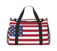 Tamiger American Flag Print Hand Travel Bag Lightweight Portable Carry-On Versatile Foldable Shoulder Tote