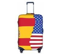 Tamiger American Spain Flag Print Universal Travel Suitcase Cover Luggage Protector Elastic Lightweight Reusable