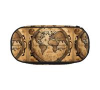 Tamiger Ancient Map World Globe Print Functionality Storage Pencil Bag School Students Boys Girls Everyday Use Practical