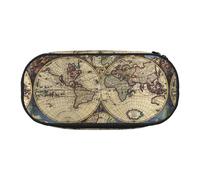 Tamiger Ancient Map World Globe Print Functionality Storage Pencil Bag School Students Boys Girls Everyday Use Practical