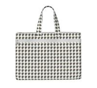Tamiger Artificial Intelligence Brain Print Canvas Tote Document Office Shopping Commuting Business Trips Storage File Bag