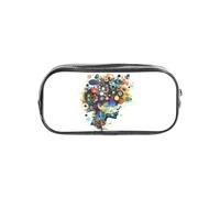 Tamiger Artificial Intelligence Brain Print Clear Pencil Case Transparent Stationery Organizer Pouch Travel Office Supplies