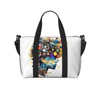 Tamiger Artificial Intelligence Brain Print Hand Travel Bag Adjustable Lightweight Weekend Casual Sling Bags Tote Vacation Gym